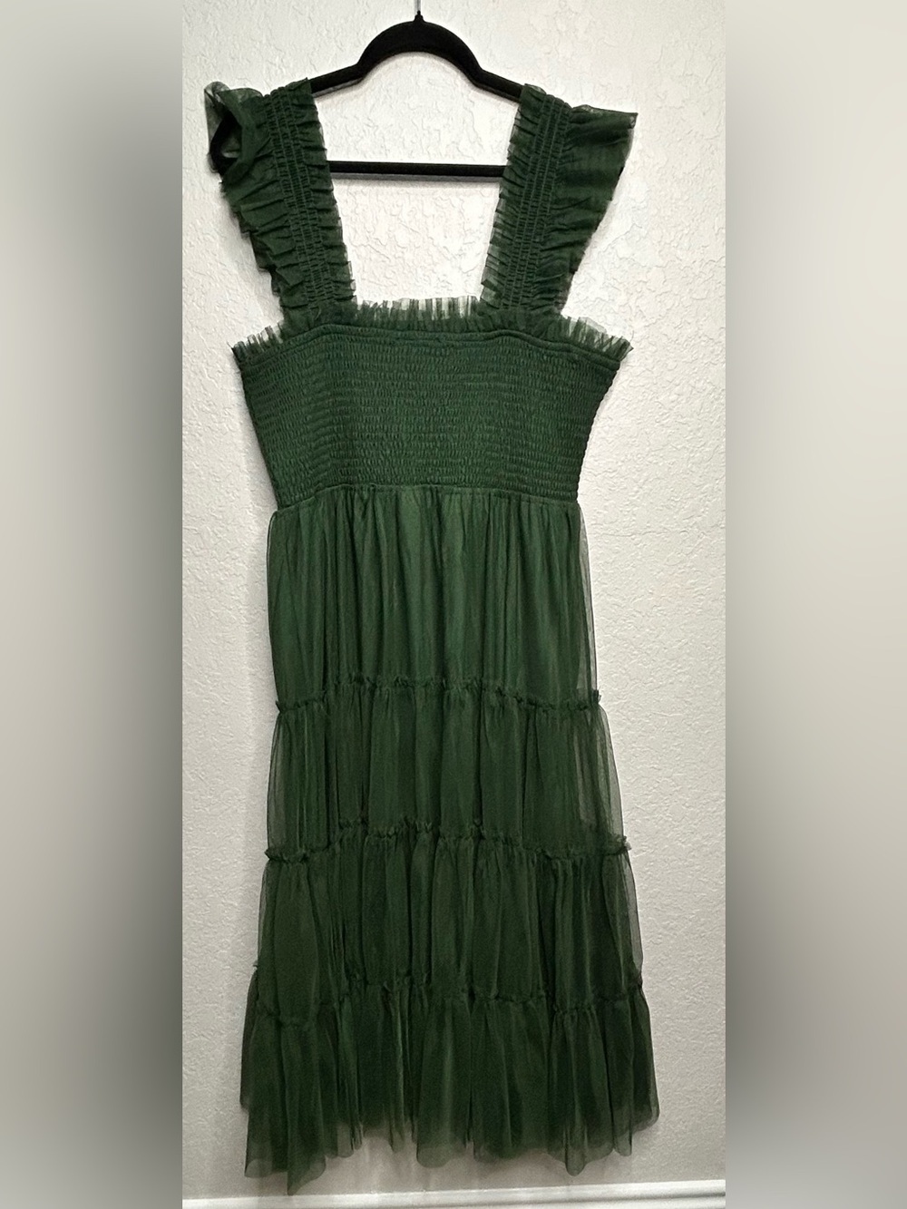 Baltic Born Olive Green Tiered Tulle Maxi Dress - Picture 2 of 9